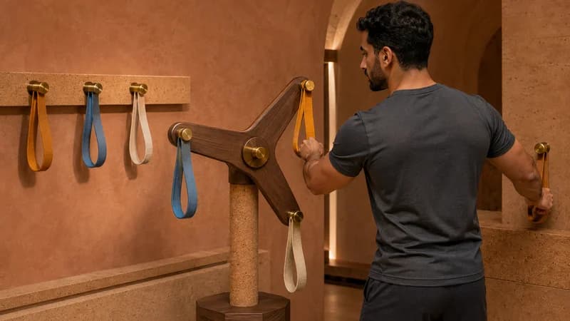 A male trainee compares three fixed positions with a rotating sequence of three workouts